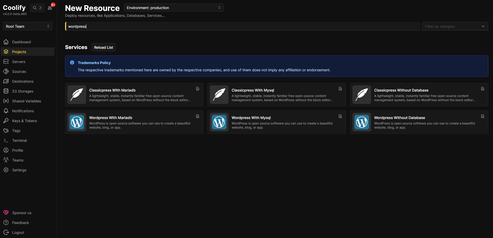Tjenestevalg i WordPress